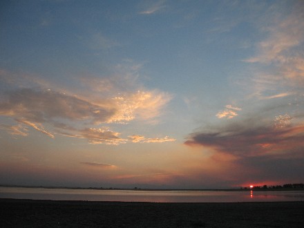 smokey Sunset over Lake Frances Sept 12, 2006